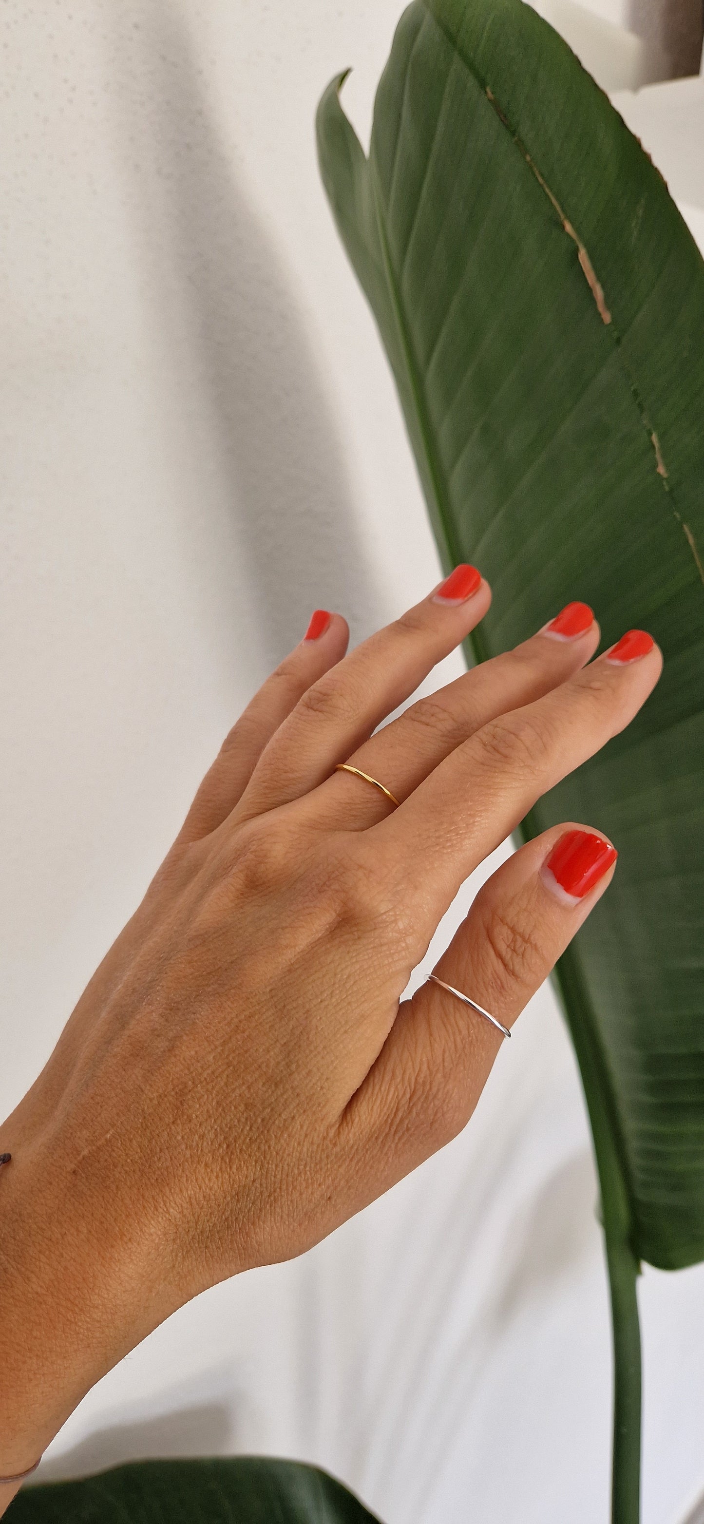 Basic Stacking Ring 925 Si. 14K verg.