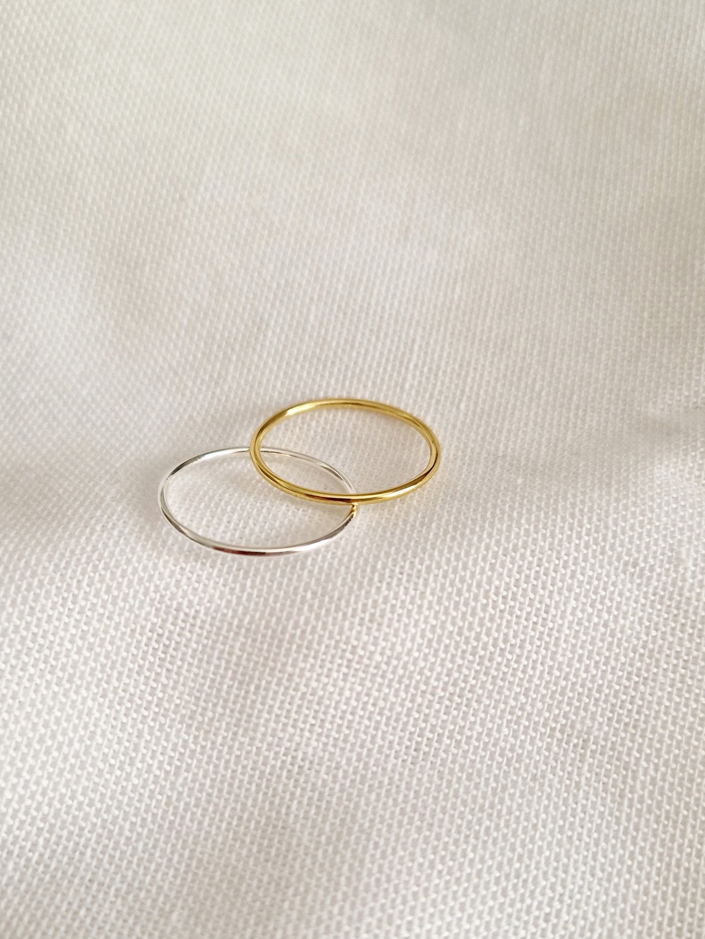 Basic Stacking Ring 925 Si. 14K verg.