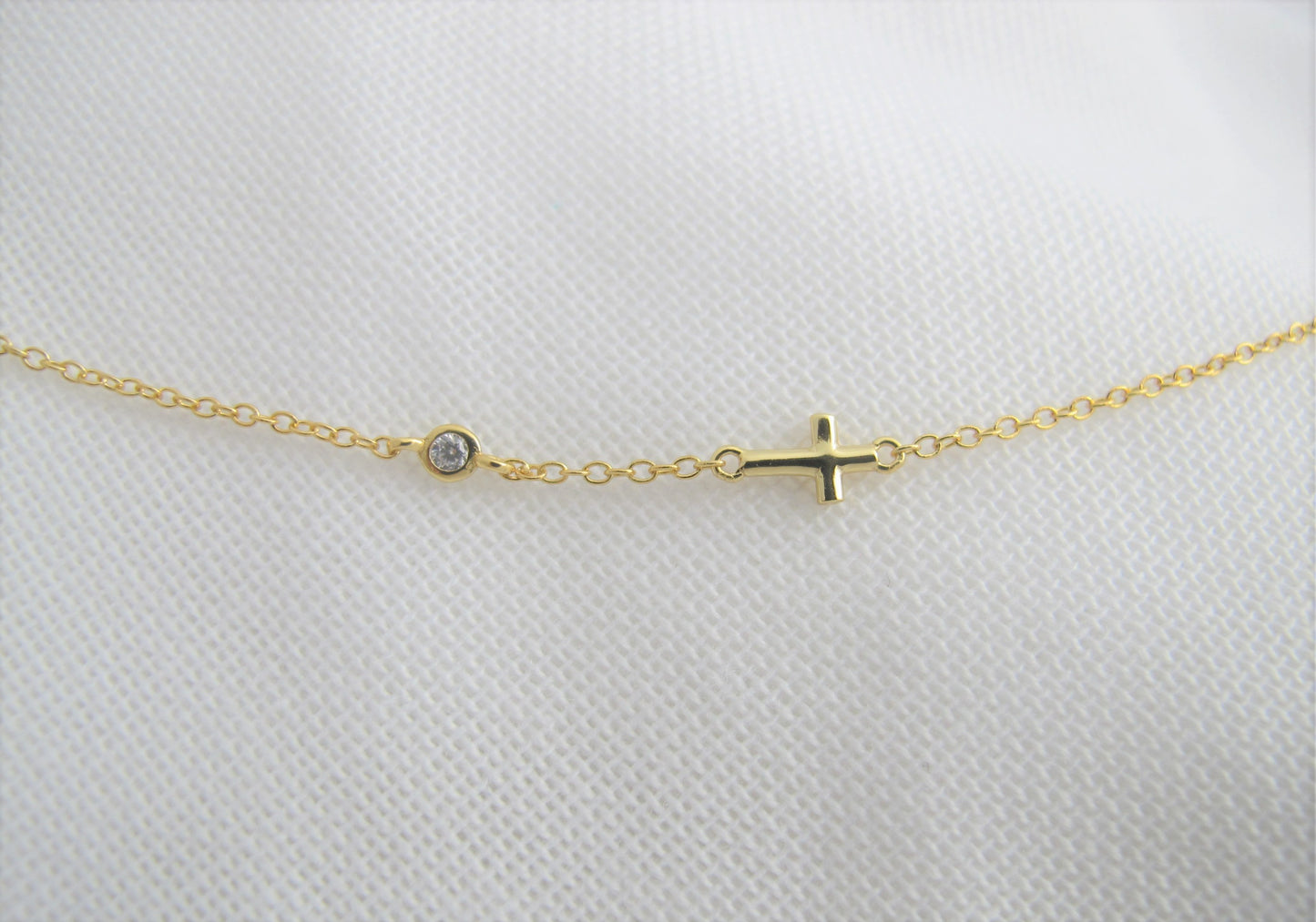 Armkettchen Kreuz & Zirkonia 925 Si.vg.