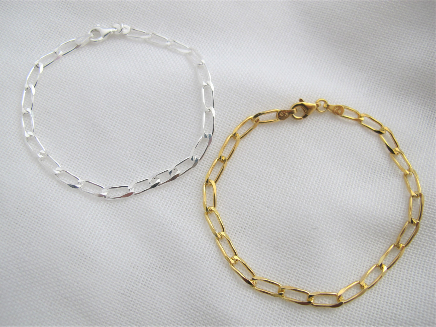 Panzerarmband 925 Silber vergoldet