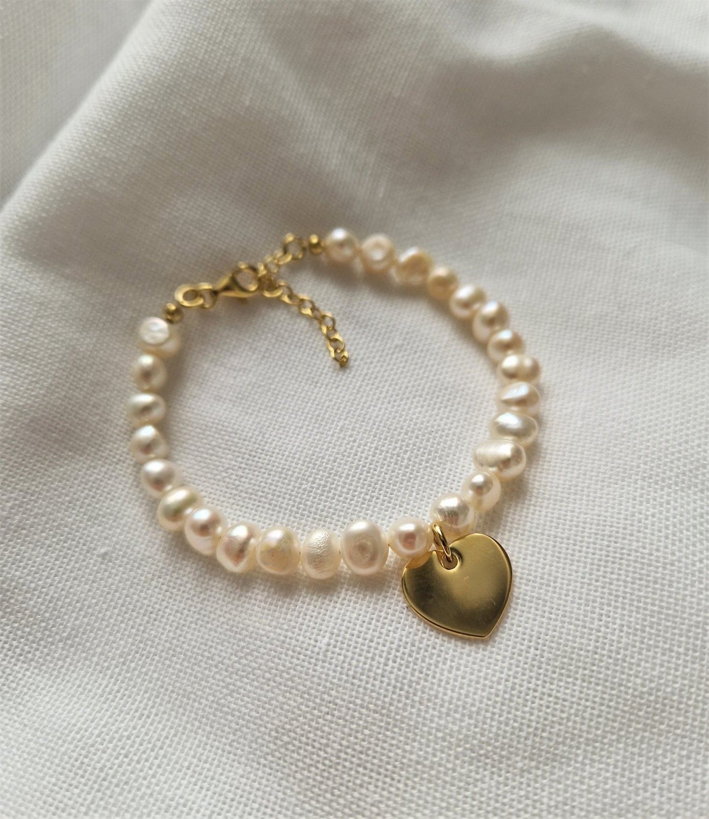 Süßwasserperlenarmband Big Heart