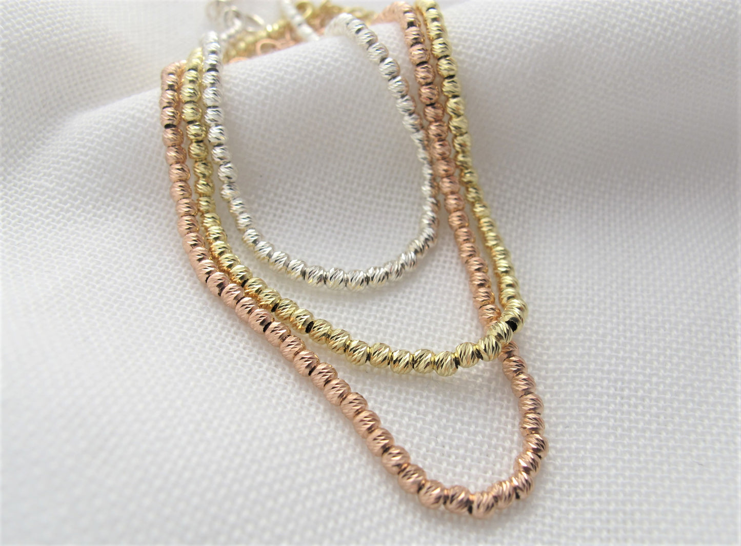 Facettiertes Armkettchen Shine 925 Silber / vergoldet / roséverg.