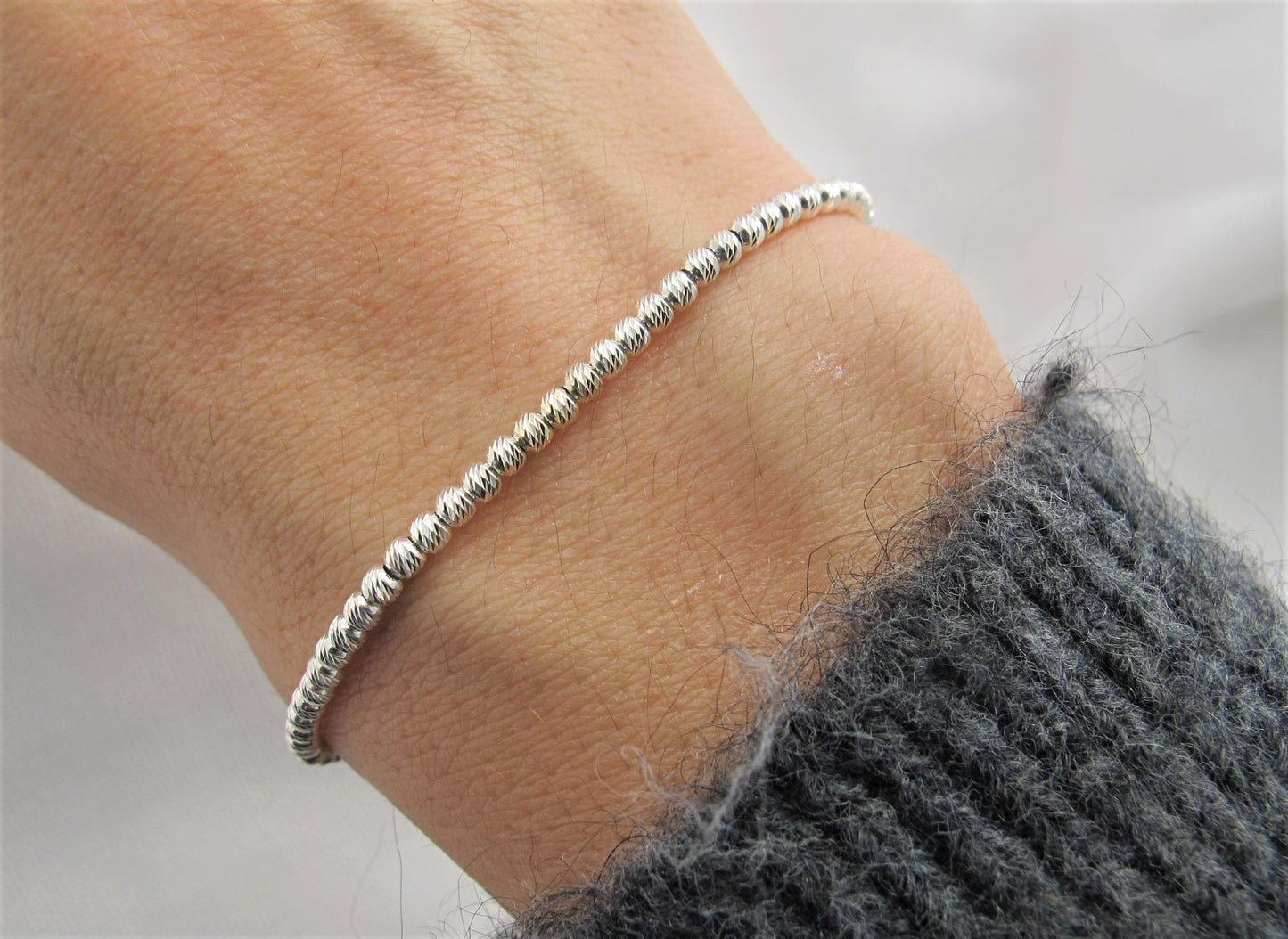 Facettiertes Armkettchen Shine 925 Silber / vergoldet / roséverg.