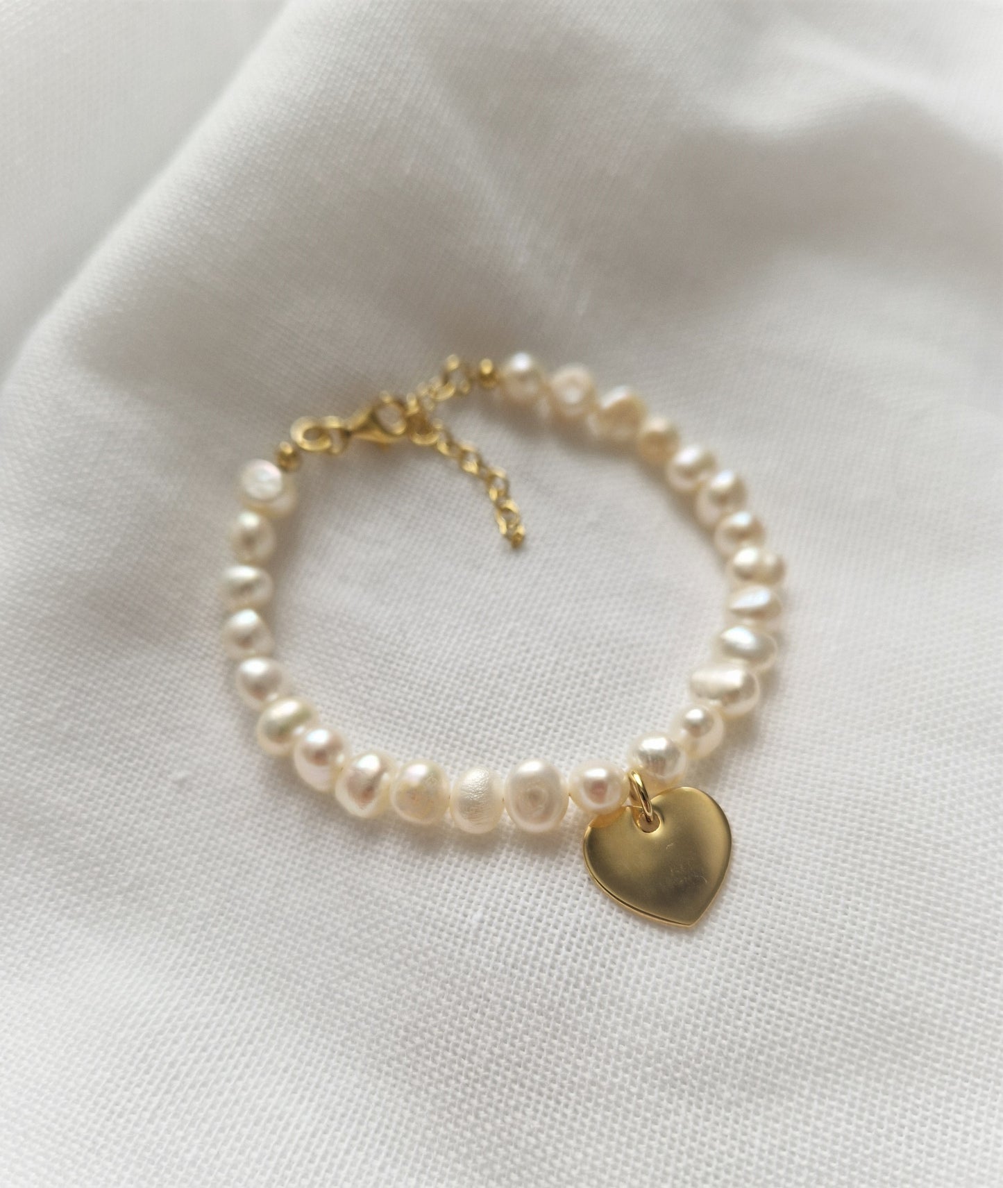 Süßwasserperlenarmband Big Heart