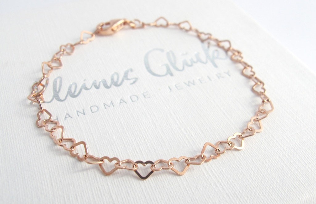 Herz Armkettchen 925 Silber roségold