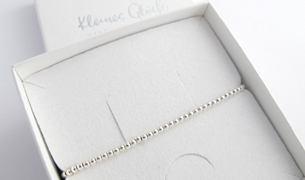 Kugelarmband 925 Sterling Silber 2,5mm | elastisches Kugelarmband | Silberarmband