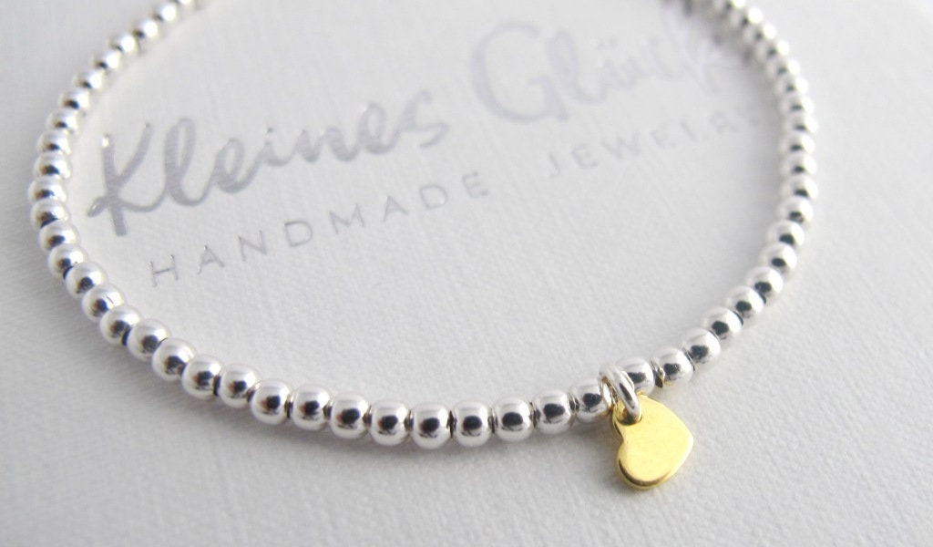 Kugelarmband Little Heart 925 Silber gold