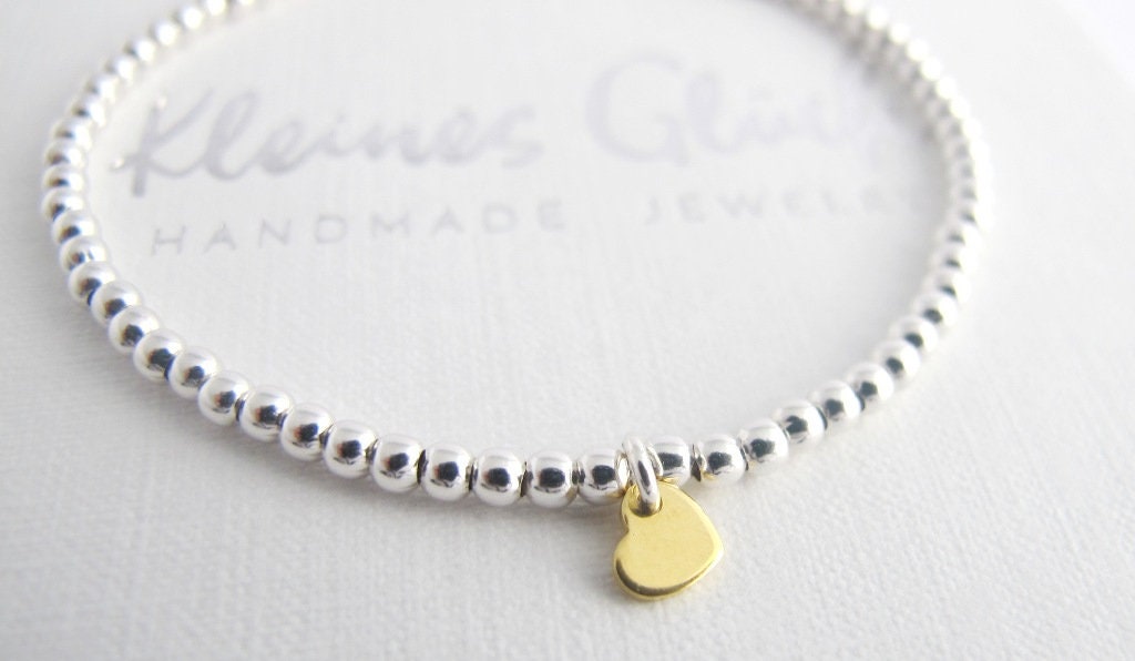 Kugelarmband Little Heart 925 Silber gold