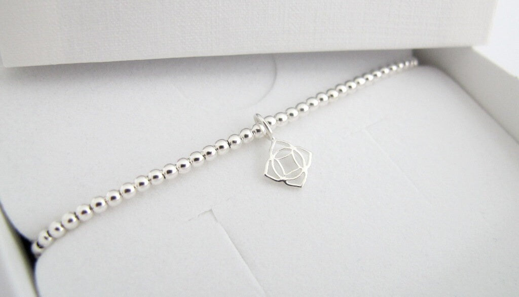 Kugelarmband Flower 925er Silber | Silberarmband elastisch | Perlenarmband