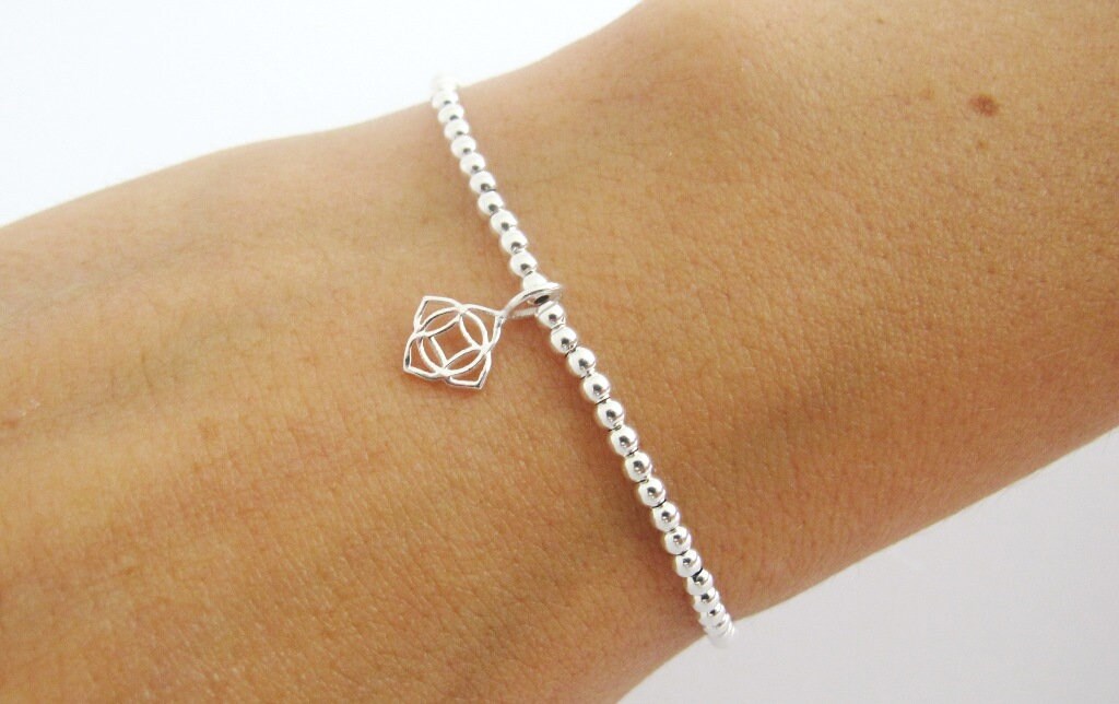 Kugelarmband Flower 925er Silber | Silberarmband elastisch | Perlenarmband