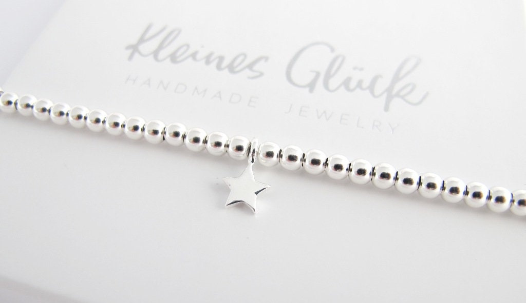 925 Silber Kugelarmband Sternchen 3,5mm