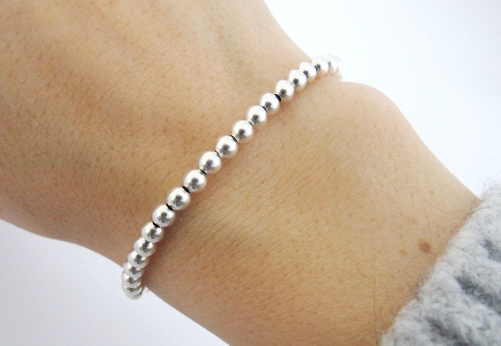 Kugelarmband 4mm 925 Silber