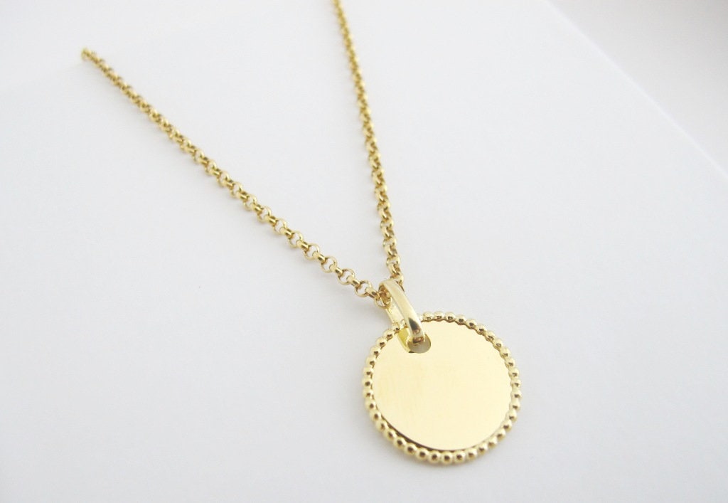 Kette Izzy 925 Si. vergoldet | Feine Kette mit Plättchen Plakette | personalisierbar