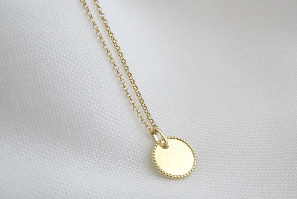 Kette Izzy 925 Si. vergoldet | Feine Kette mit Plättchen Plakette | personalisierbar
