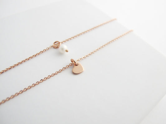 Armkettchen Tiny Pearl 925 Silber rosévergoldet | Filigranes Armband | Brautschmuck | individualisierbar