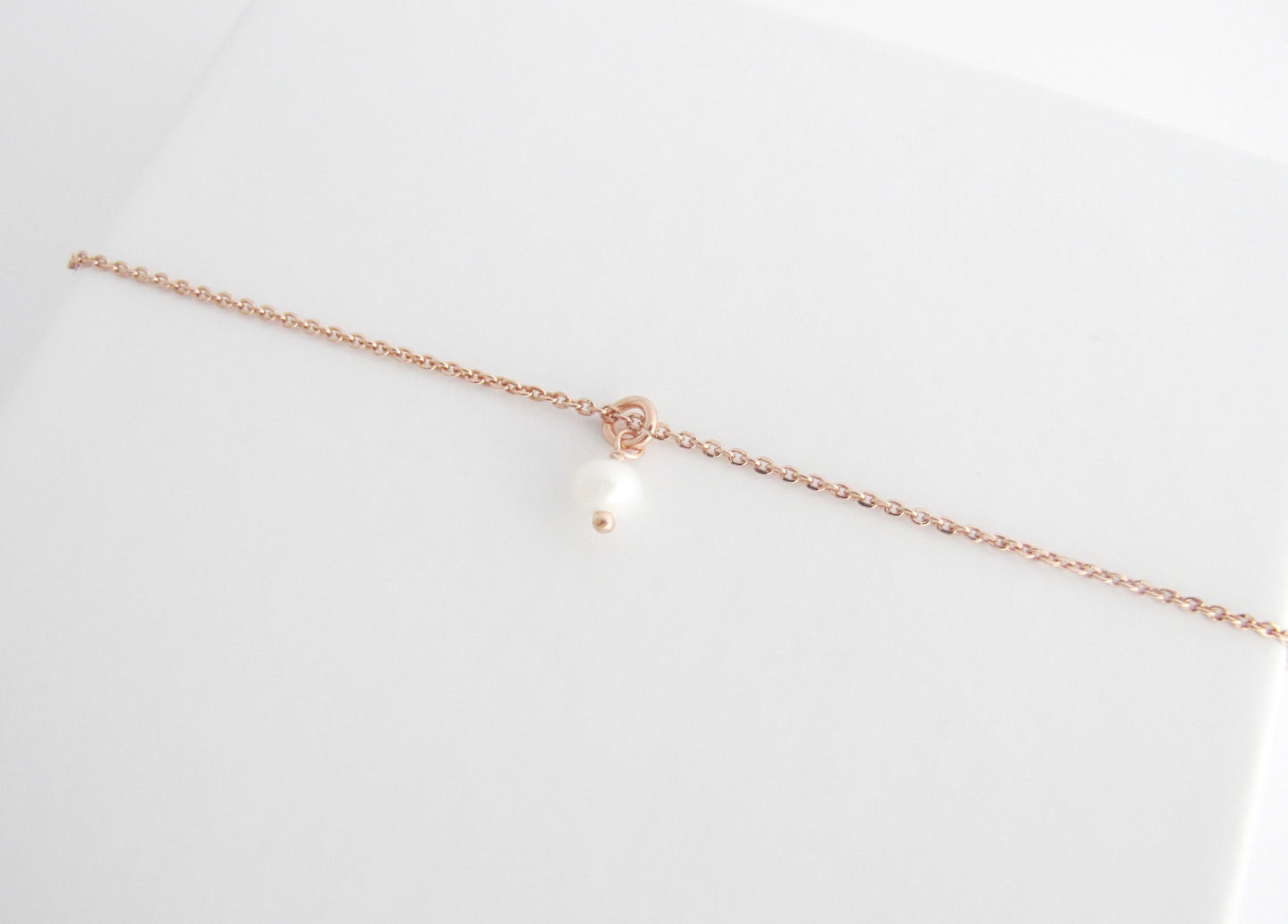 Armkettchen Tiny Pearl 925 Silber rosévergoldet | Filigranes Armband | Brautschmuck | individualisierbar