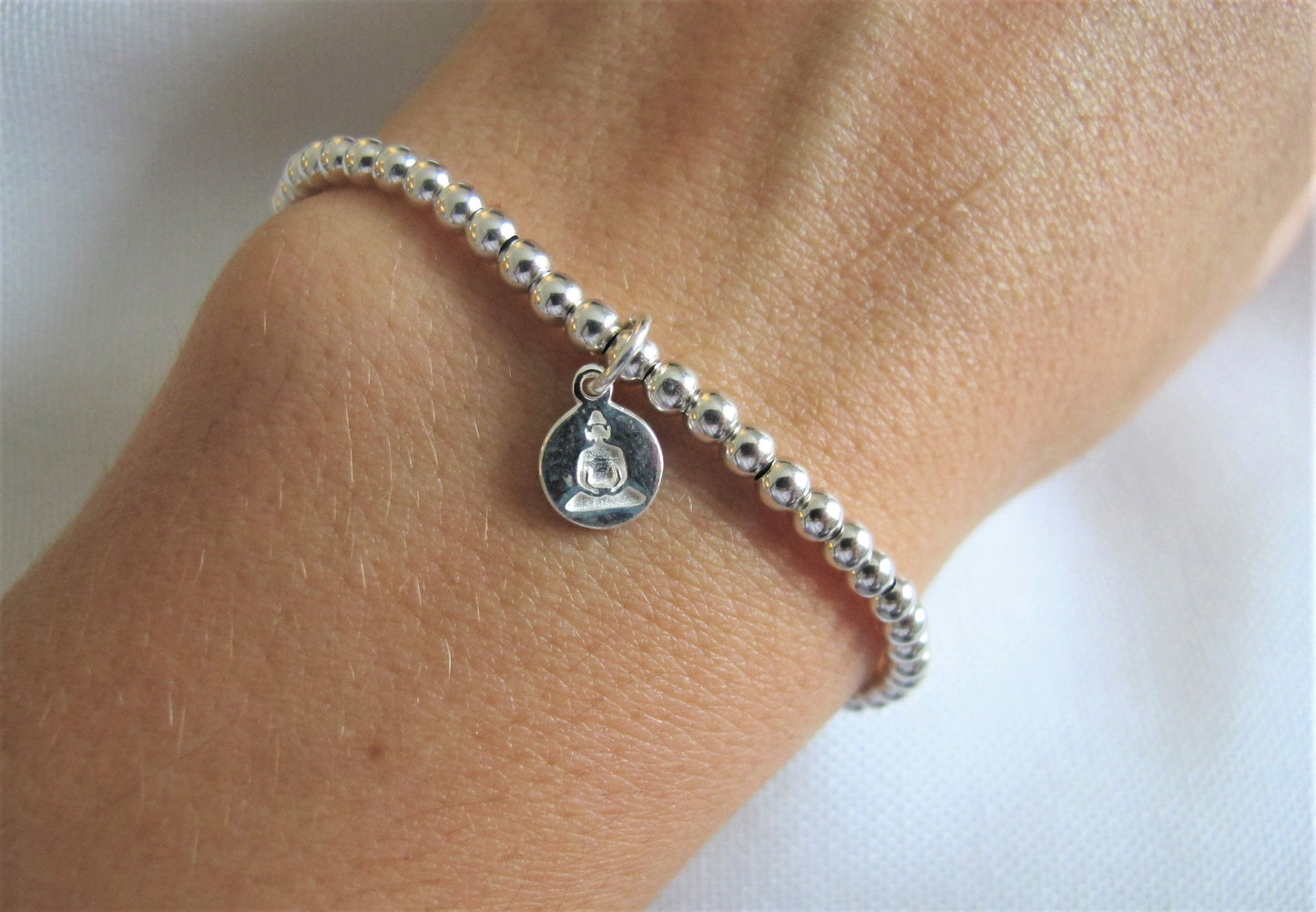 Kugelarmband Buddha 925er Silber