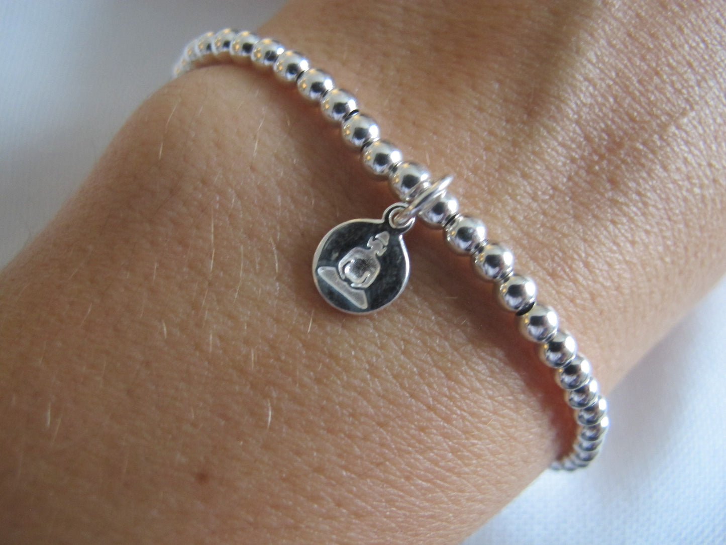 Kugelarmband Buddha 925er Silber