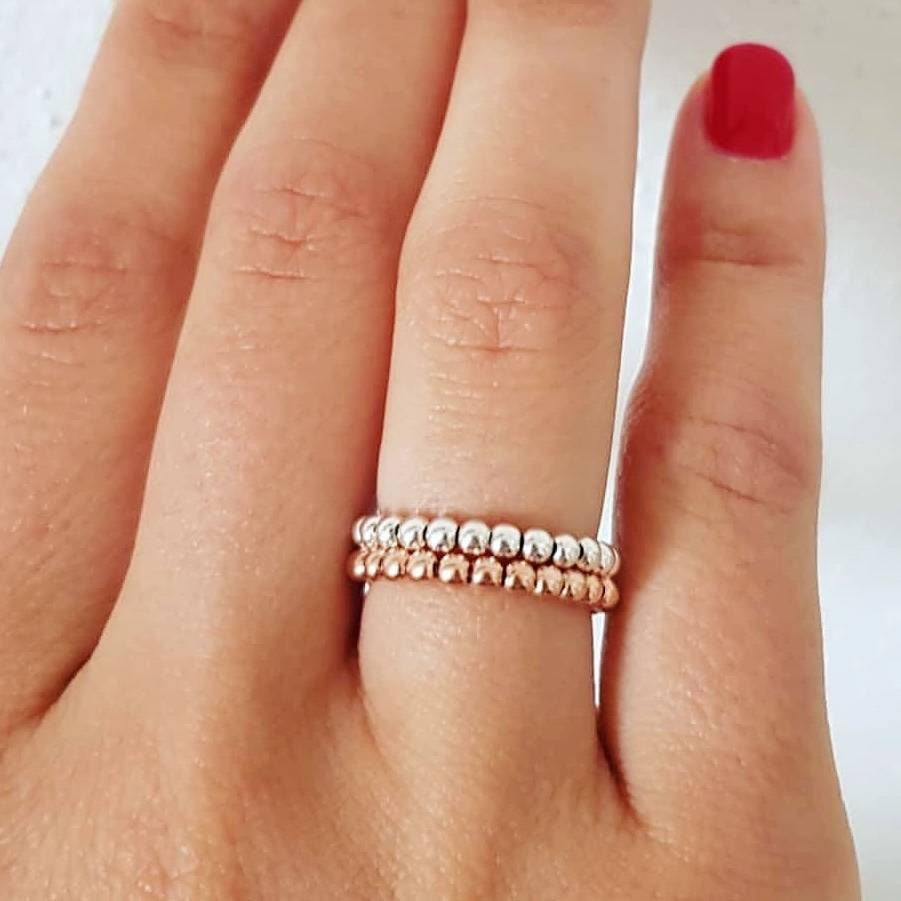 Kugelring Stapelring mini 925 Si. rosévergoldet