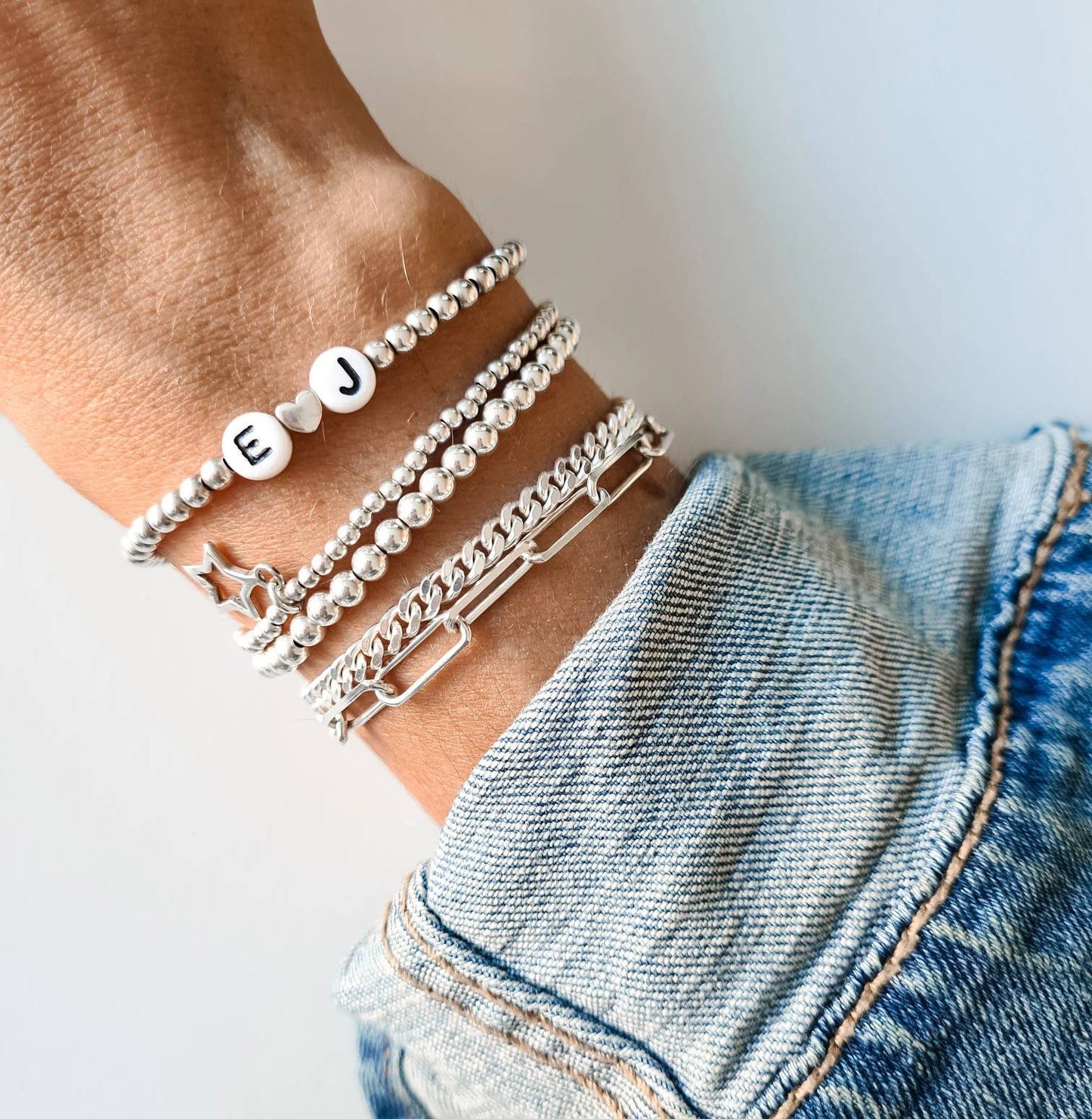 Kugelarmband 4mm 925 Silber