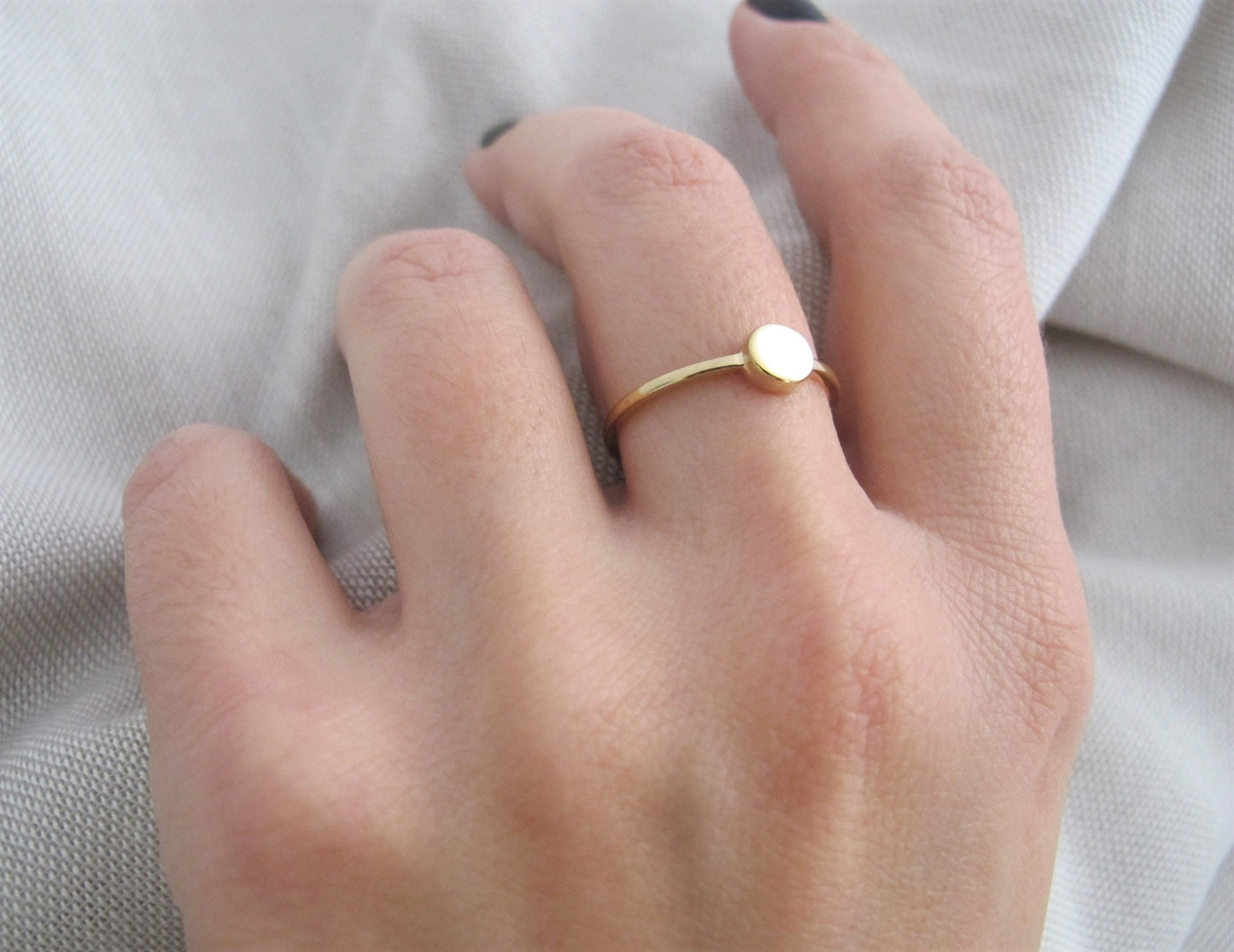Ring Dot 925er Silber vergoldet | Silberring | Ring gold