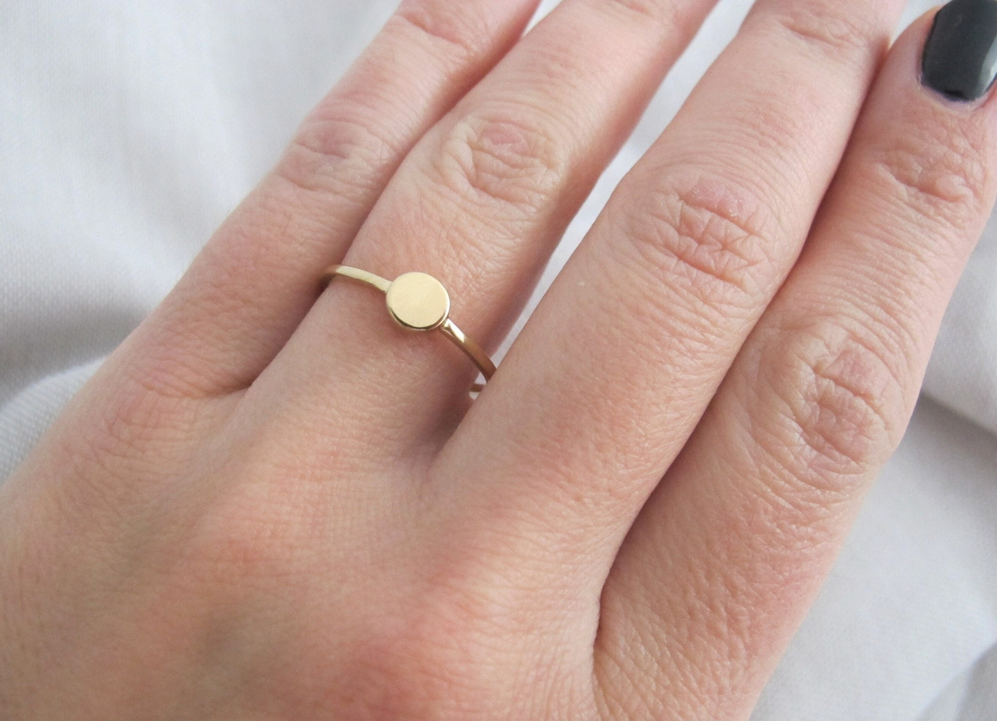 Ring Dot 925er Silber vergoldet | Silberring | Ring gold