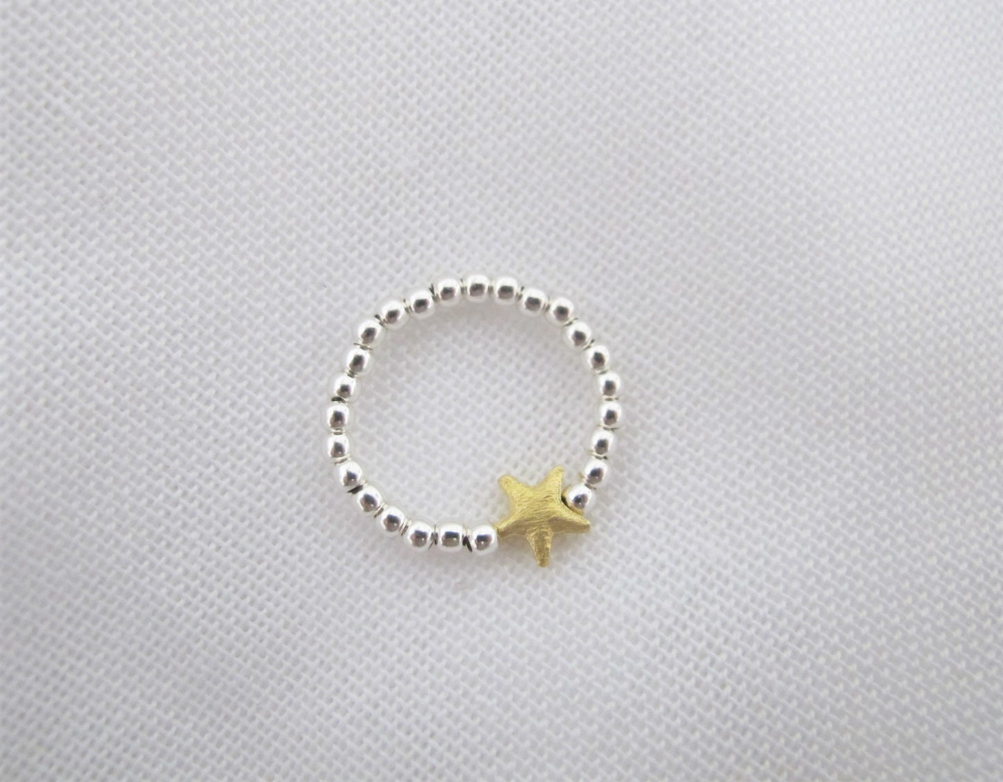 Kugelring Seestern 925 Silber | Stapelring