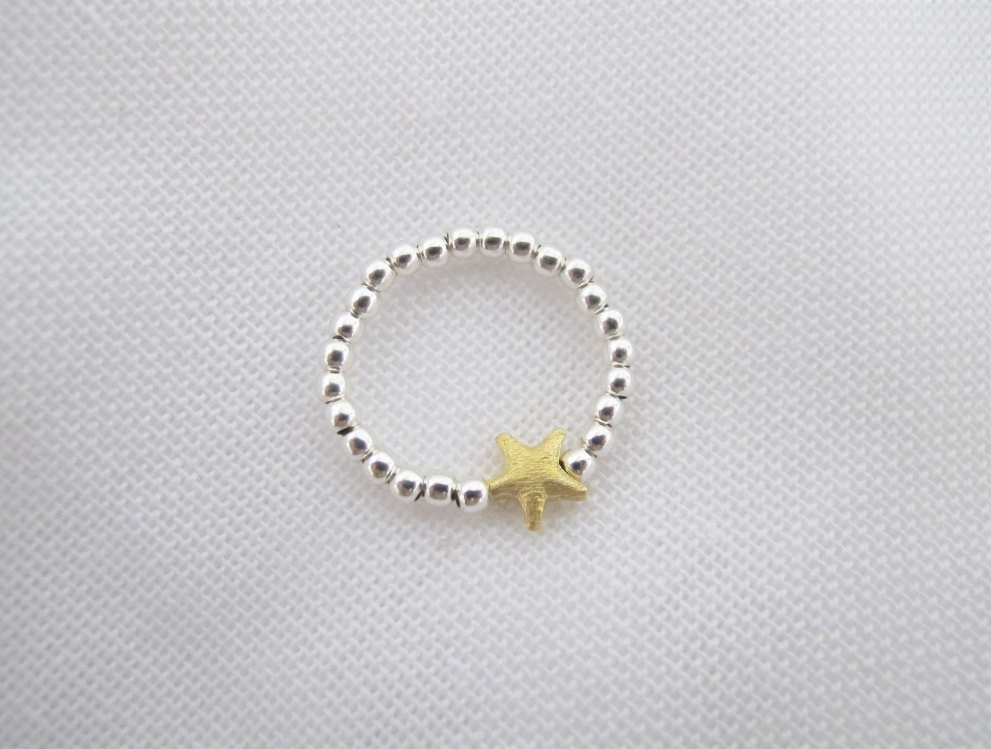 Kugelring Seestern 925 Silber | Stapelring