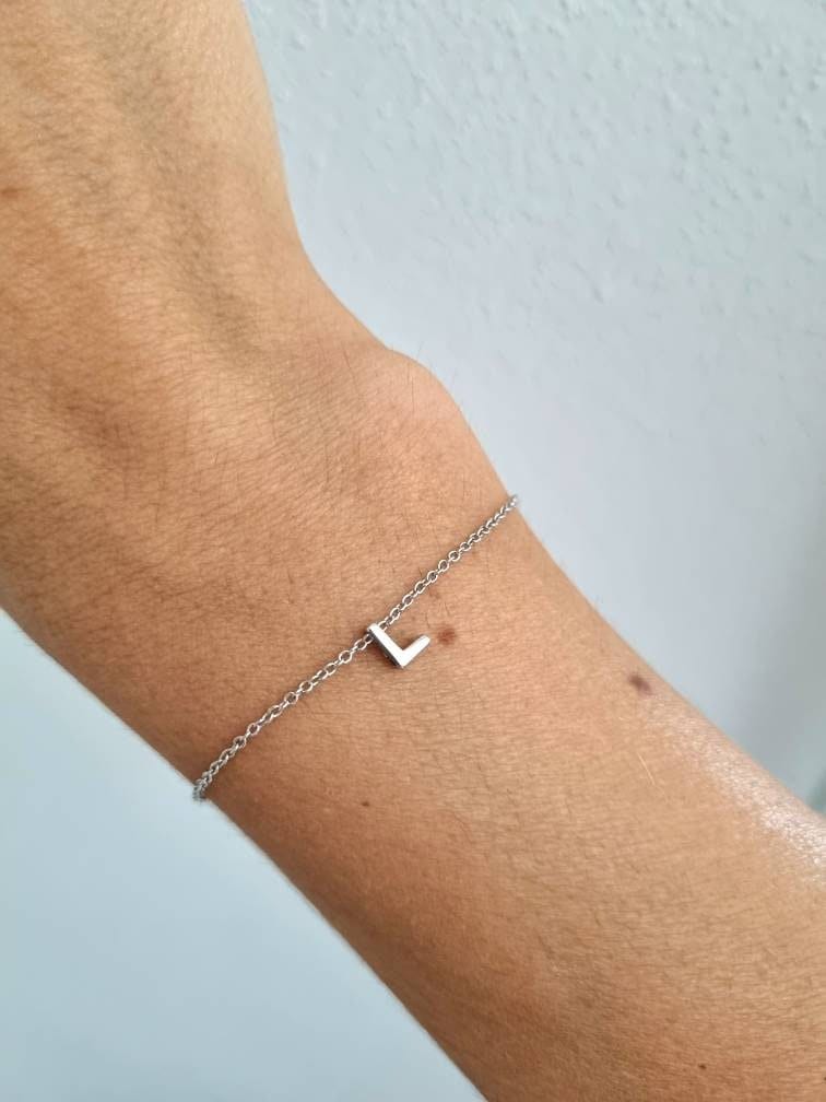 Buchstaben Armkettchen 925 Silber | filigranes Armband | Armband mit Initialen