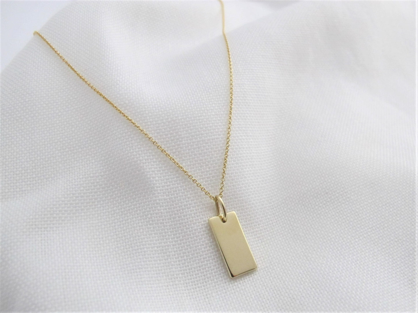 Kette mit Gravurplatte 925 Silber vergoldet | Silberkette mit Gravuranhänger