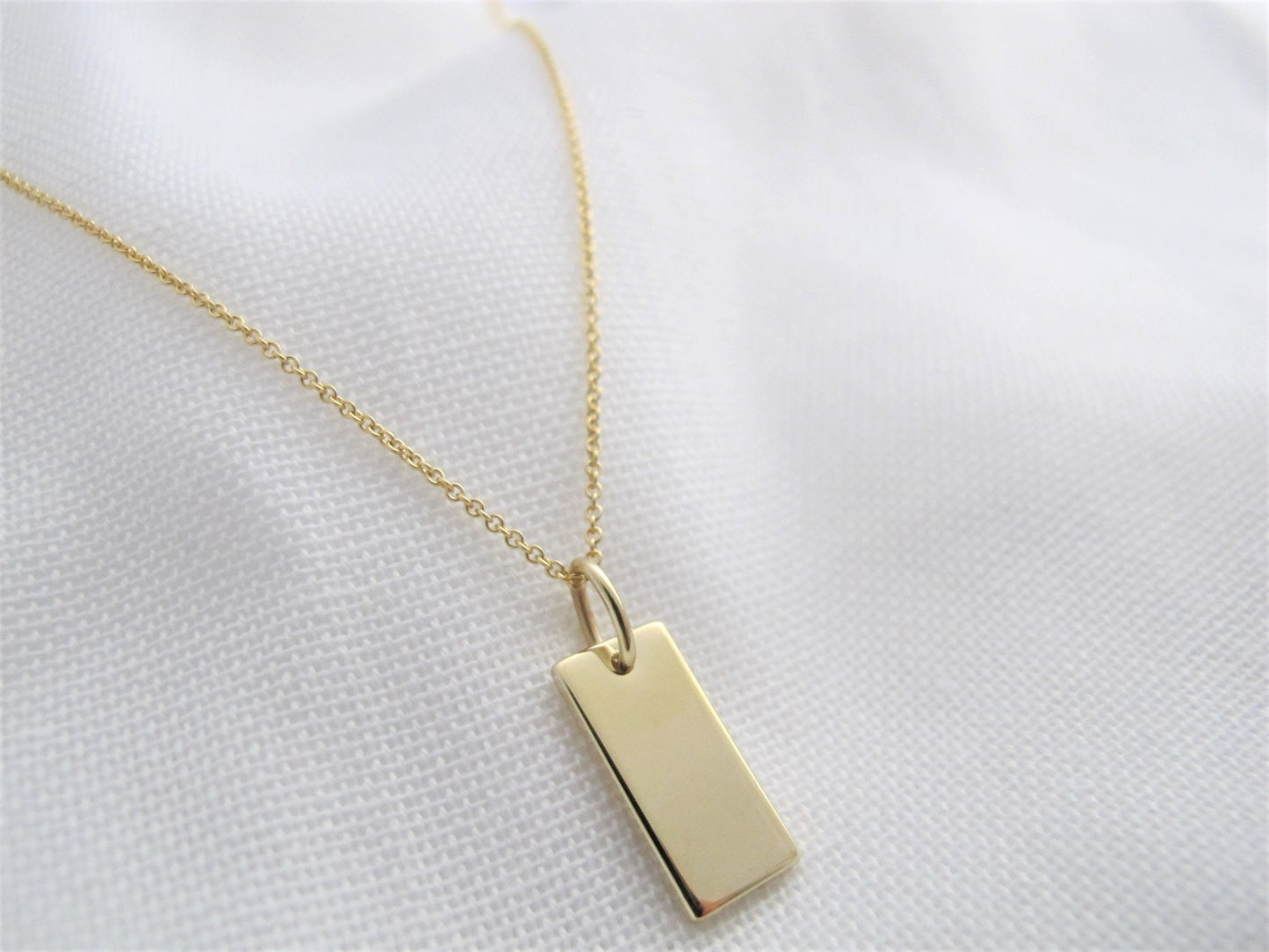 Kette mit Gravurplatte 925 Silber vergoldet | Silberkette mit Gravuranhänger