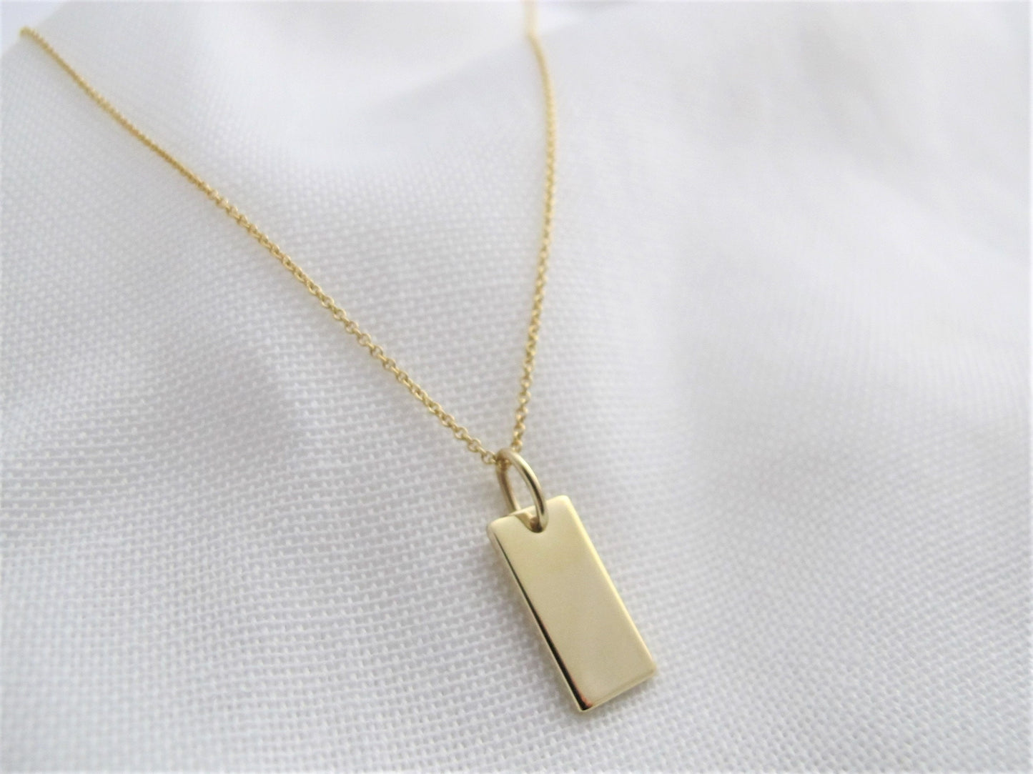 Kette mit Gravurplatte 925 Silber vergoldet | Silberkette mit Gravuranhänger