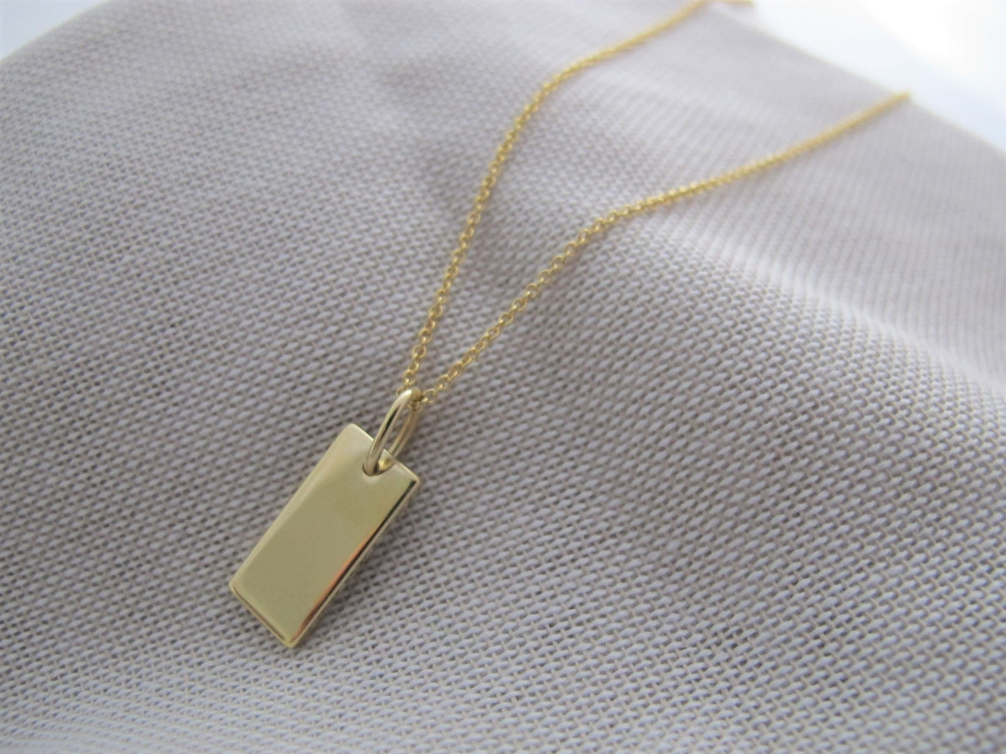 Kette mit Gravurplatte 925 Silber vergoldet | Silberkette mit Gravuranhänger