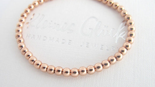 Kugelarmband Midi 925er Silber roségold | Perlenarmband | Armband elastisch