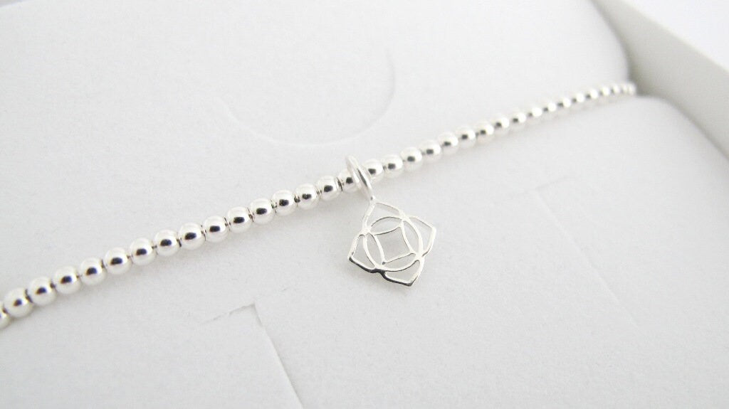 Kugelarmband Flower 925er Silber | Silberarmband elastisch | Perlenarmband